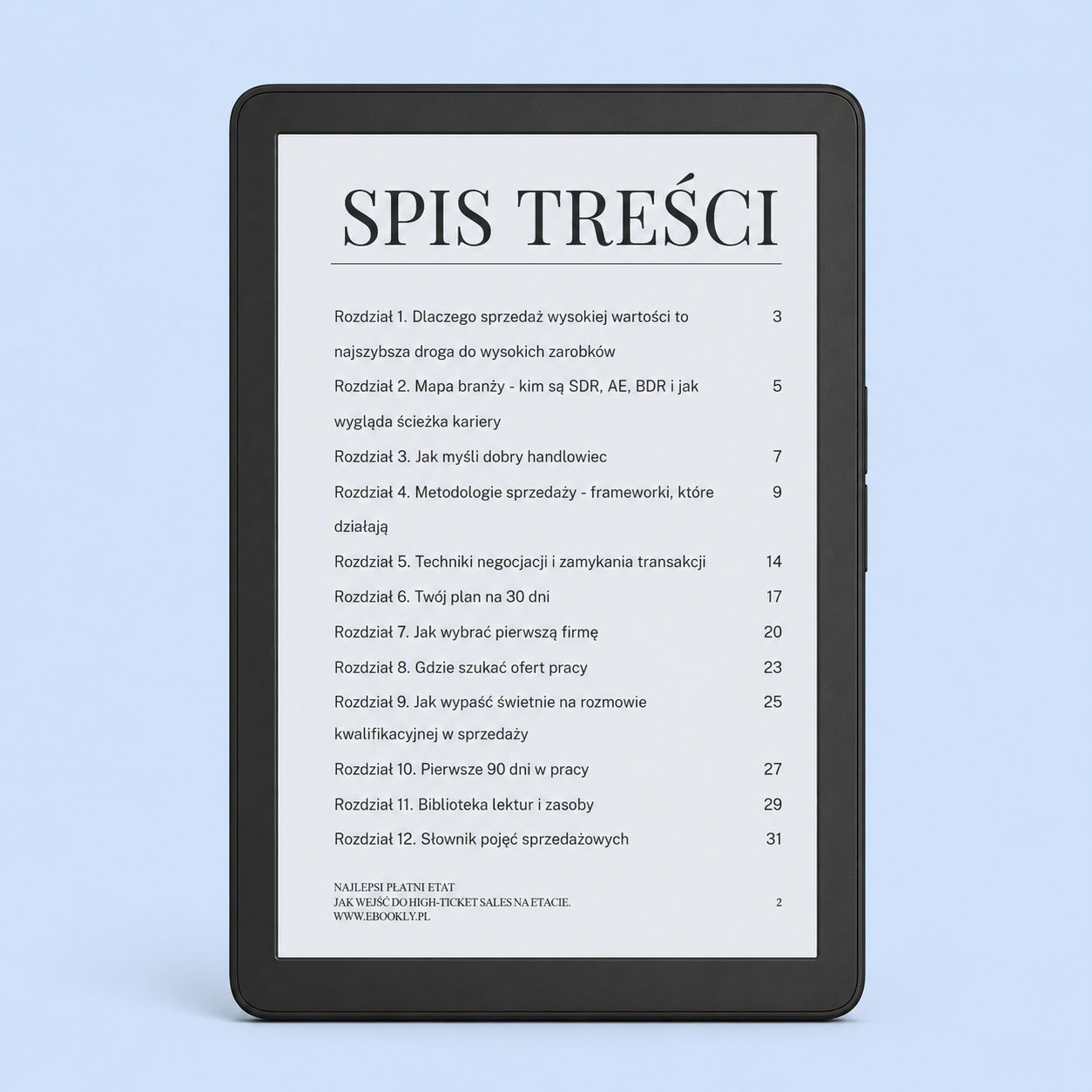 Spis treści Najlepiej płatny etat | Jak wejść do sprzedaży B2B i High-Ticket Ebook