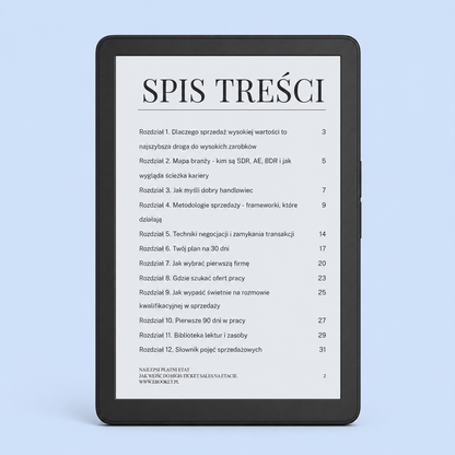Spis treści Najlepiej płatny etat | Jak wejść do sprzedaży B2B i High-Ticket Ebook